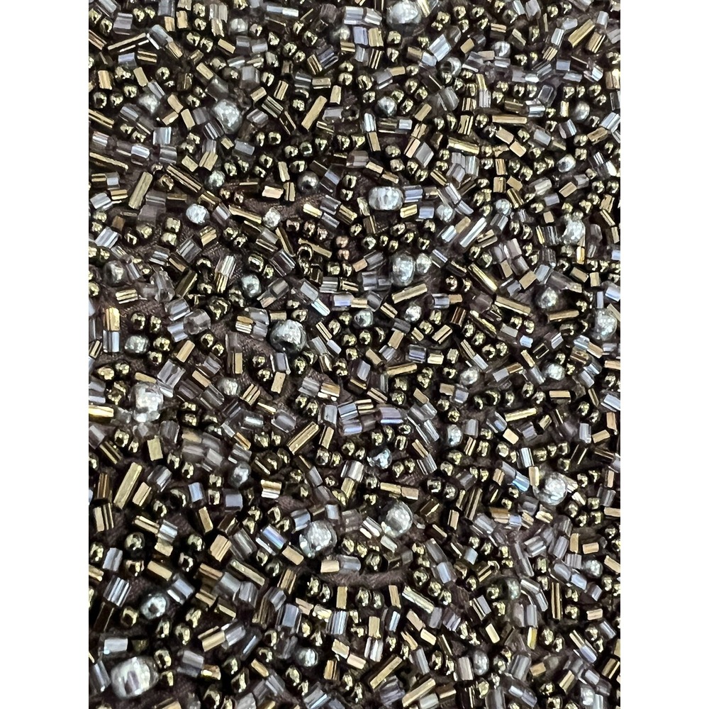 BOB MACKIE WOMEN VINTAGE 80'S SLEEVELSS BROWN BEADED SATIN BALL EVENING GOWN S/M - Picture 11 of 11